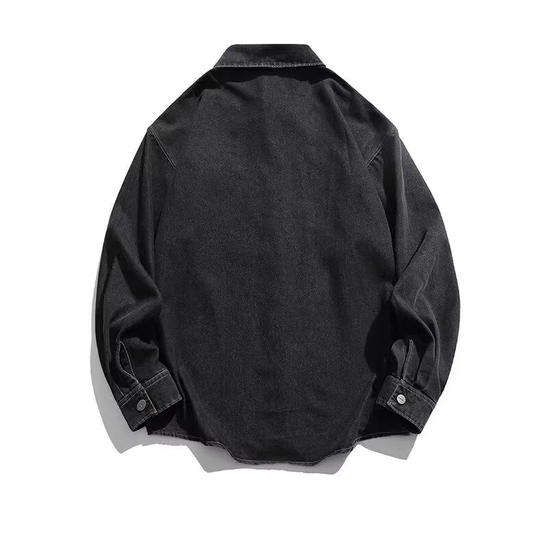 Denim shirt for men spring loose and high-end long sleeved work shirt