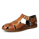 Summer Casual Genuine Leather Sandal Men Gladiator Sandals Breathable Beach Shoes