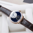 Men Retro Rose Gold Mechanical Automatic Watch Starry Sky Design 24-Hour Display Leather Strap Miyota Movement SCM-S