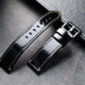 Leather Bracelet Black Soft Thickened Genuine Leather Watchband Men Soft Premium Straps