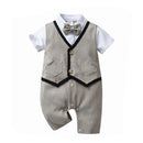 Baby Boy Summer Romper Newborn Birthday Baptism Wedding 0-18M Infantil Xmas Overalls Short Spring Toddler Boys Costume Tops