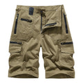 Men's Casual Shorts Summer Shorts Male Cotton Solid Breathable Cargo Knee Length Trousers