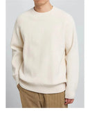 Knitted Casual Sweater Men Simple Knitwear Tops Pullover Male Solid Color Loose Sweater Autumn