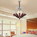 French Gold Cogna Crystal Chandelier European Design Sense Purple Ceiling Decoration LED Pendant Lamp