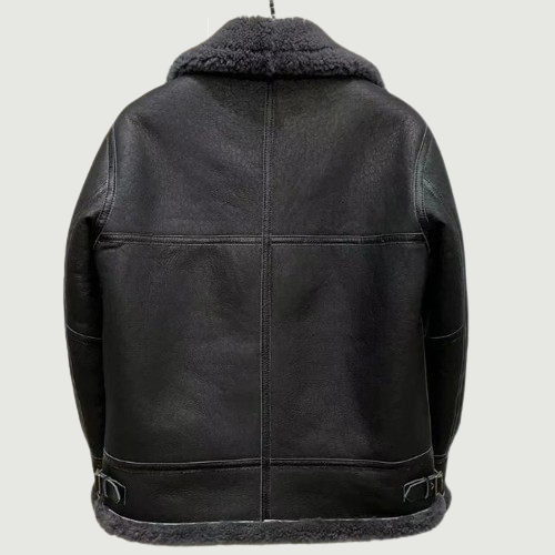 Jacket Genuine Shearling Bomber Jacket Short Coat For Men