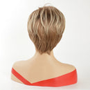 Mannequin head with a short, styled wig on a white background, Obroi