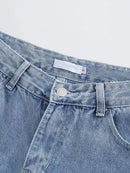 Women Denim Pants With Pocket Zipper High Waist Casual Trousers Spring Summer Female Basic Straight Jeans