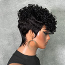 Urban Edge Wave Pixie Wig with Curls 8 Inch Wig Human Hair Wigs For Women Ready to Wear