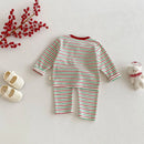 Children's Striped Clothes Girls' Version Base Shirt Baby Autumn Pants Two-piece Set