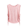 Pink sleeveless top with drawstring sides on a white background, Obroi