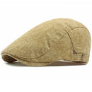 Beret Cap Men Women Spring Summer Sun Hat Breathable Linen Beret Hat Flat Cap Adjustable Beret