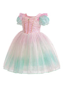 Pastel-colored dress with a gradient effect on a white background, Obroi