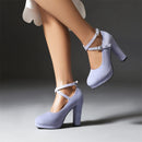 Women High Heels Shoe Black Gold Heels Pumps Ankle Strap Office Party Wedding Shoes Female