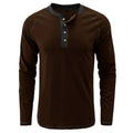 Men Henley Collar Solid Color Tee Tops Men Casual Slim Fit Tshirts Men Tees