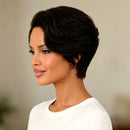 Transparent Lace Front Human Hair Pixie Cut Wig Side Part Short curly Style for Women 6 inches