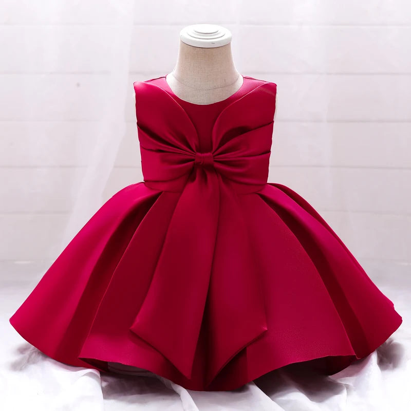 Summer Elegant Birthday Dress For Baby Girl Clothing Baptism Bow Princess Dresses
