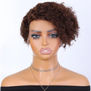 Clearance Blonde Brown Short Pixie Cut Curly Bob C Part Lace Front Human Hair Wigs For Women Remy Hair Wig