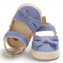 Cute Infant Bowknot Canvas Shoes Non-Slip Breathable Sandals Soft Sole Toddler Fashionable Flats Anti-Skid