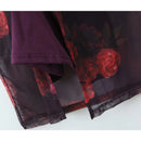 Women Floral Mesh Sling Long Dress Side Hem Slit Female Summer Dresses Bodycon