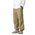 Spliced Cargo Pants Men Safari Wide Leg Jogger Pants Functional Trousers Men