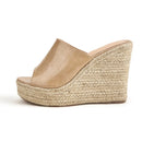 Women Leather Platform Sandals Open Toe Wedge Shoes for Women Heels Pumps Slippers