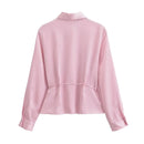 Spring Summer Casual Solid Women Shirts Single Breasted Turn-down Collar Loose Streetwear