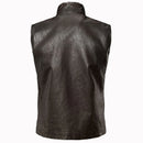 Mens Leather Vest Vintage Casual Steampunk Motorcycle Jakcet Coat Autumn Detachable Fur Collar Vest