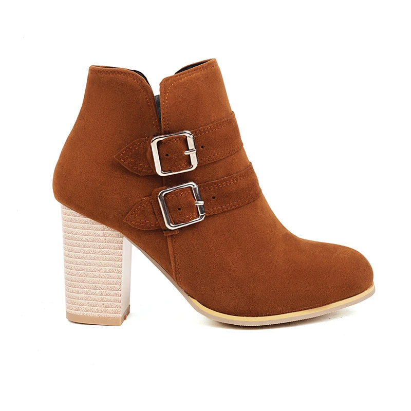 Flock Ankle Boots For Women Elegant Autumn Winter Short Boots