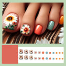 24pcs Summer Cute Fake Toe Nails Beach Coconut Tree Fruit False Toenail Tips for Women Press on Toenails