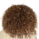 Curly brown wig on a white background, Obroi