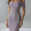 Lilac Evening Dress Off Shoulder Dresses Mermaid Formal Gown