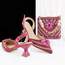 Women Shoes Matcing Bag Set in Design Quality Pumps for Wedding