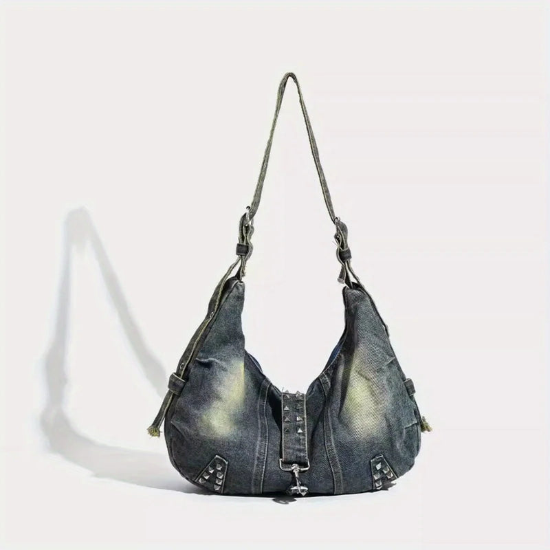 Retro Women's Denim Bag Large Capacity Shoulder Bag jeans bag Messenger bag Luxury Women Bags