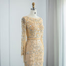 Said Luxury Beading Tassel Dubai Evening Dresses Women Long Sleeve Prom Formal Gowns for Wedding Party Guest