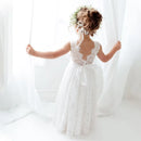 Children's Dress Girls Open Back Lace Skirt Flower Girl Fashionable Wedding Dress Bridesmaid Dress Graduation