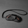 Leather Glasses Storage Bag with Neck Hanging Sunglasses Portable Pressure Resistant Frame Eyeglass Case