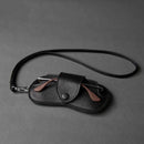 Leather Glasses Storage Bag with Neck Hanging Sunglasses Portable Pressure Resistant Frame Eyeglass Case