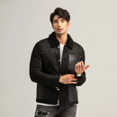 Men's Black Shearling Jacket Mens Shearling Jacket Short Coat For Men
