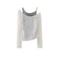 Vest Ripped Irregular Hem Knitted Women Pure Niche Versatile Top Autumn