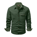 Men's Autumn Casual Plaid Button Long Sleeve Coat Urban Flannel Shirt Top