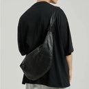 Crossbody Bag Men Croissant Men's Crossbody Bag Luxury Soft Leather Shoulder Bags Male Large Capacity