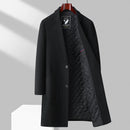 Men Classic Double-faced Wool Coat Notched Lapel Tailored Fit for a Sharp Silhouette Overcoat
