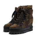 Camflague Shoes For Women Lace -Up Height Ankle Boots High Top Sneaker Leisure Shoes