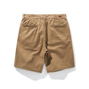 Brown shorts on a white background with a visible brand logo, Obroi
