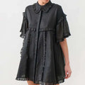 Women's Dress Elegant Ruffled Loose Dresses Casual New Straight Mini Dresses