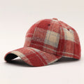 Autumn and winter houndstooth series baseball cap classic wool plaid wide-brimmed cap