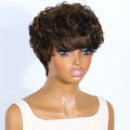 Mannequin head with a brown wig on a white background, Obroi
