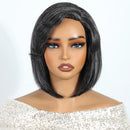 Mannequin head with a black bob wig on a white background, Obroi