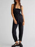 Denim Overalls for Women Loose Fit Classic Bib Casual Jean Stretchy Denim Overall Jumpsuit