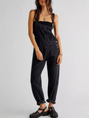 Denim Overalls for Women Loose Fit Classic Bib Casual Jean Stretchy Denim Overall Jumpsuit